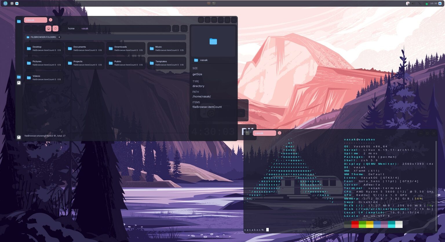A VasakOS screenshot